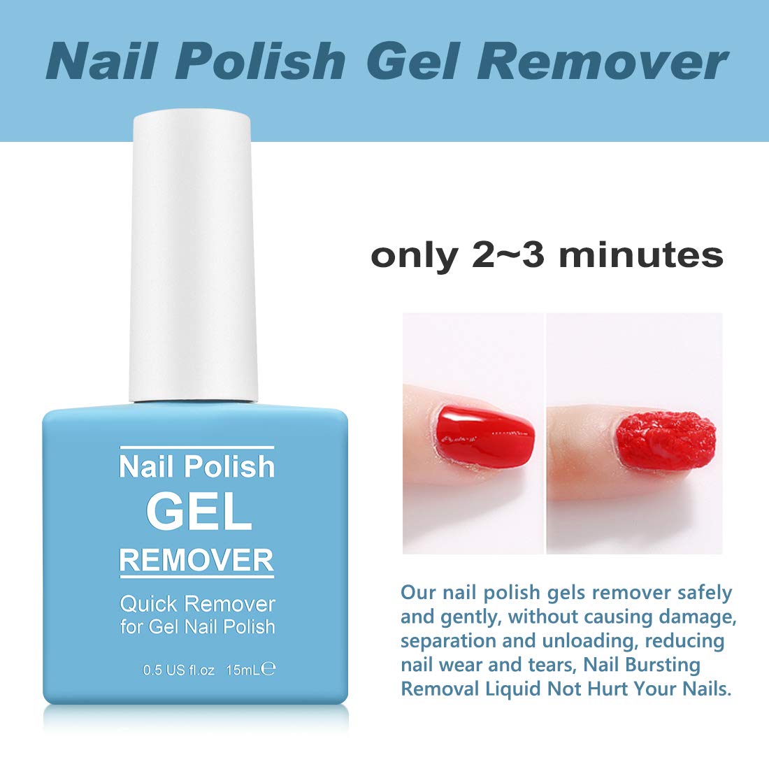 2 Pack Gel Nail Polish Remover, Gel Polish Remover for Nails, Easily Magic Soak-Off Gel Polish in 2-5 Minutes - Safe, No Need For Foil, Soaking Or Beauty and Personal Care Tudiqe
