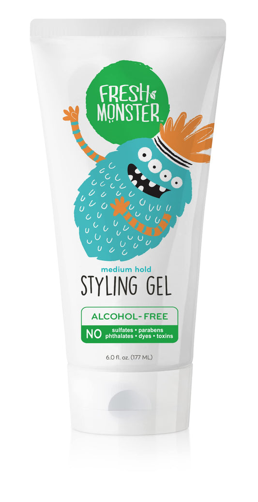 Fresh Monster Kids Hair Styling Gel, Medium Hold Alcohol-Free, Natural Hair Gel for Kids & Toddlers (6oz.) Beauty & Personal Care Fresh Monster