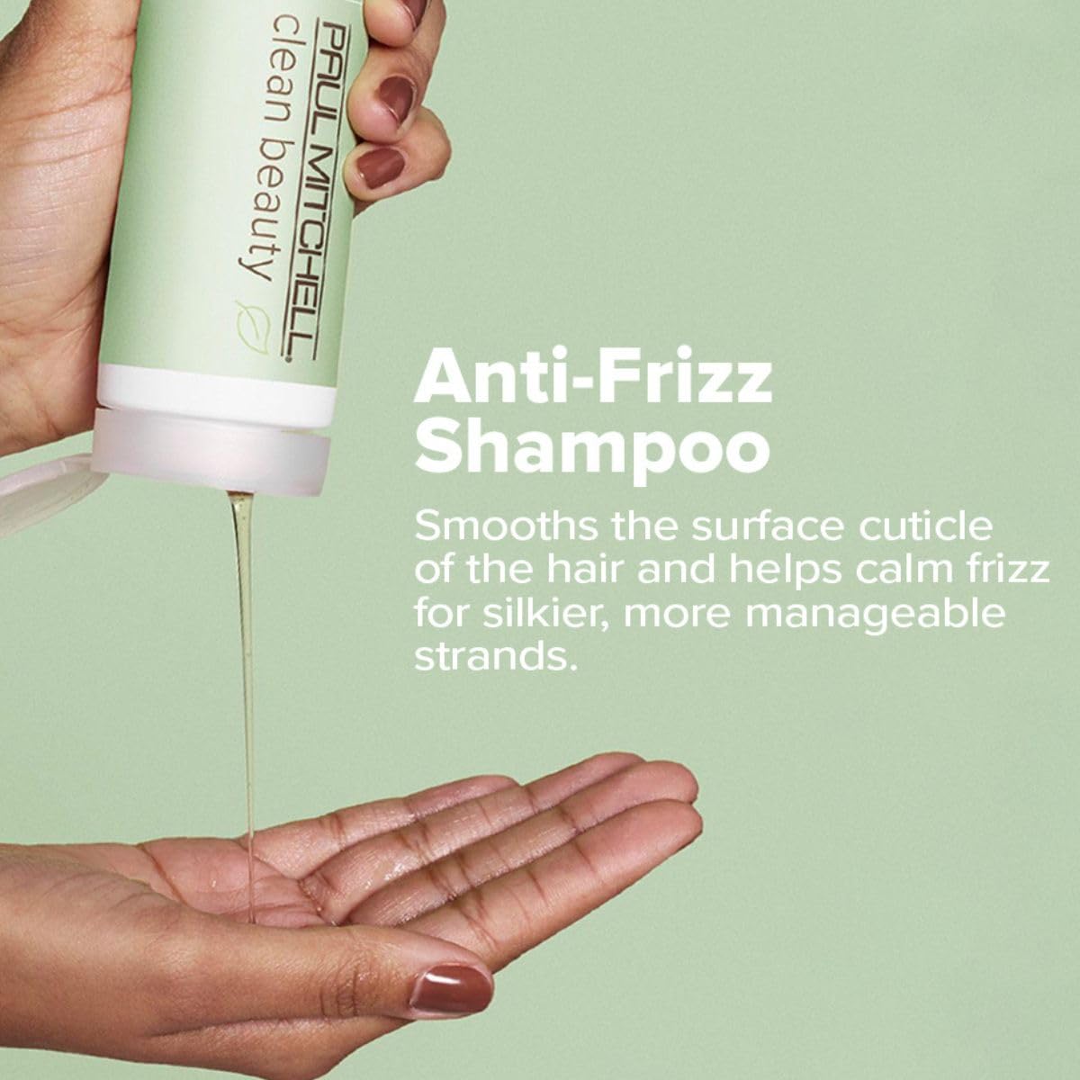 Paul Mitchell Clean Beauty Anti-Frizz Shampoo, Smoothes Hair, Calms Frizz, For Textured, Frizz-Prone Hair, 8.5 fl. oz.