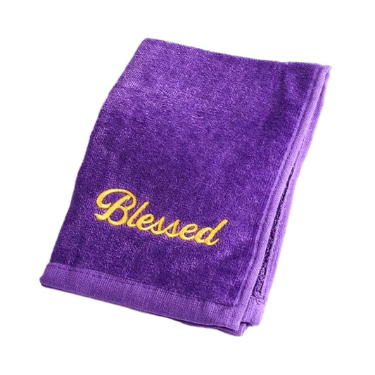 Swanson Christian Products Embroidered Hand Towels - 'Blessed' - Gifts for Pastor, Clergy, & Ministers - Pastor Towel (Purple)