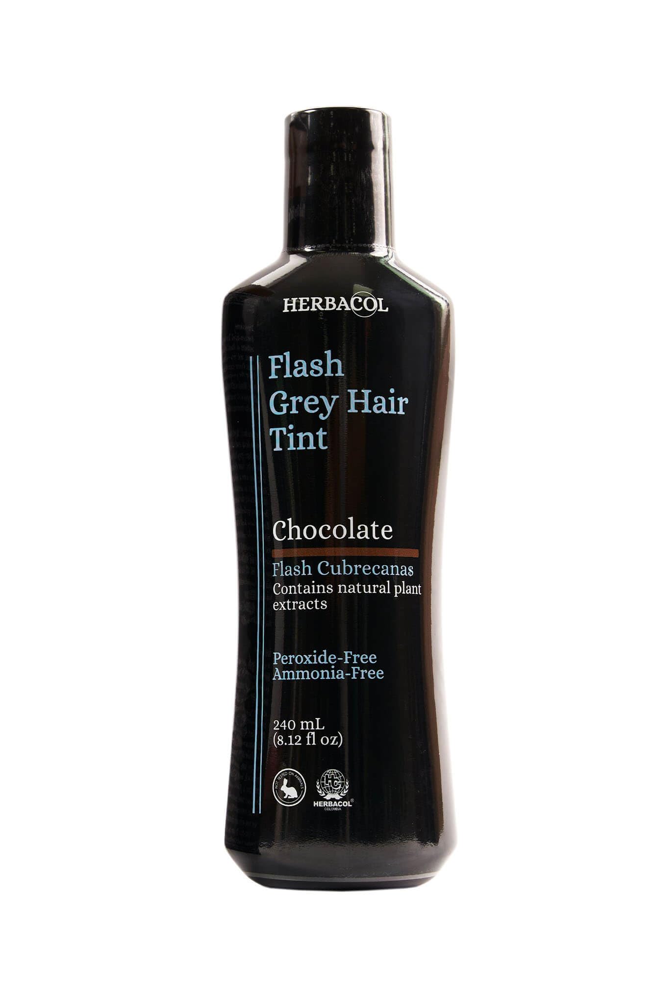 Herbacol Natural Gray Hair Cover, Chocolate (Brown), Ammonia and Peroxide Free 8.1oz| Herbacol Flash Cubrecanas, Chocolate, Natural Sin Amoniaco ni