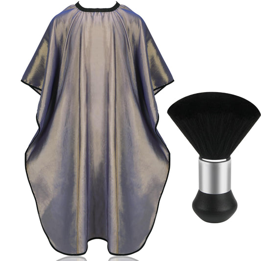 FEBSNOW Professional Hair Cutting Cape with Neck Duster Brush, Salon Barber Cape, Hair Cutting Accessories (Gray) Beauty and Personal Care FEBSNOW Default Title