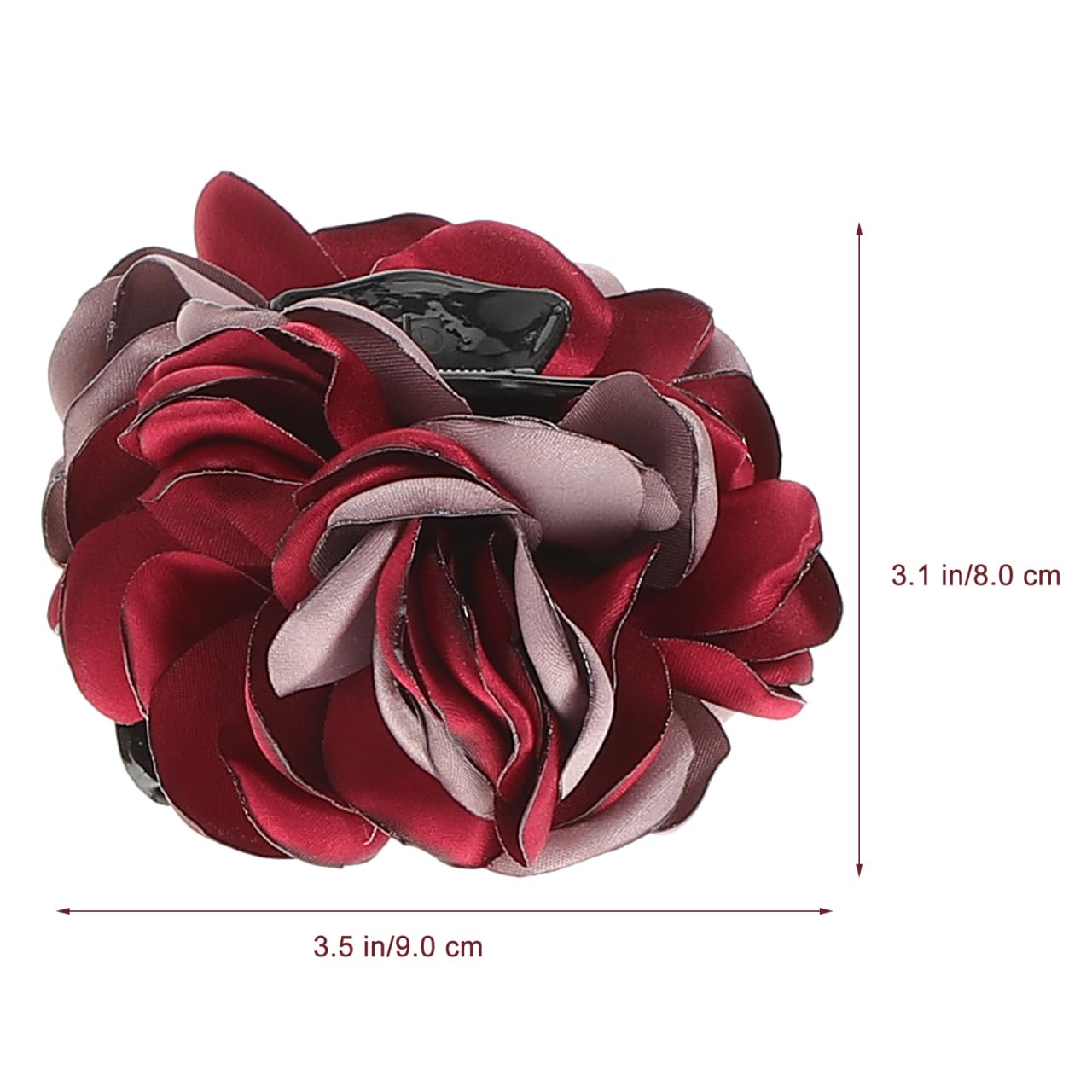 Lurrose 4Pcs Ribbon Hair Claws Large Claw Clamps Rose Flower Bow Jaw Hair Clip Barrette Ponytail Holders for Girls Women