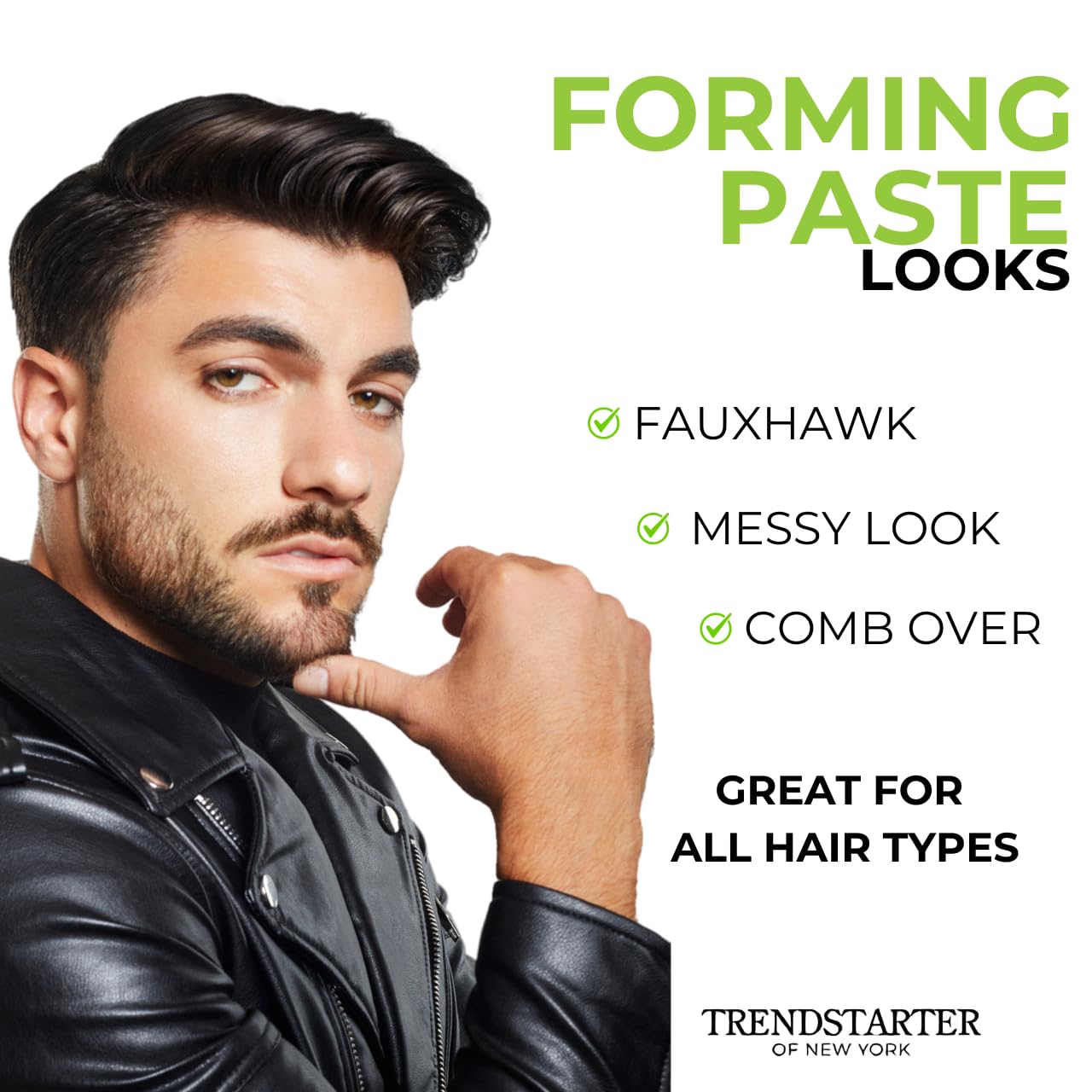 TRENDSTARTER - FORMING PASTE (4oz) - Medium Hold - Medium Shine - Lightweight Water-Based Hair Cream - Premium All-Day Hold Hair Styling Product