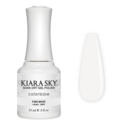Kiara Sky Soak Off Gel Nail Polish 0.5 fl oz, PURE WHITE (G401)