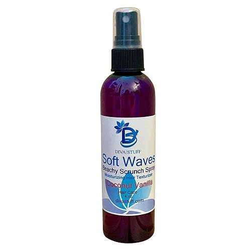 Diva Stuff Soft Waves Beachy Scrunch Spray, Moisturizing Hair Texturizer, Coconut Vanilla