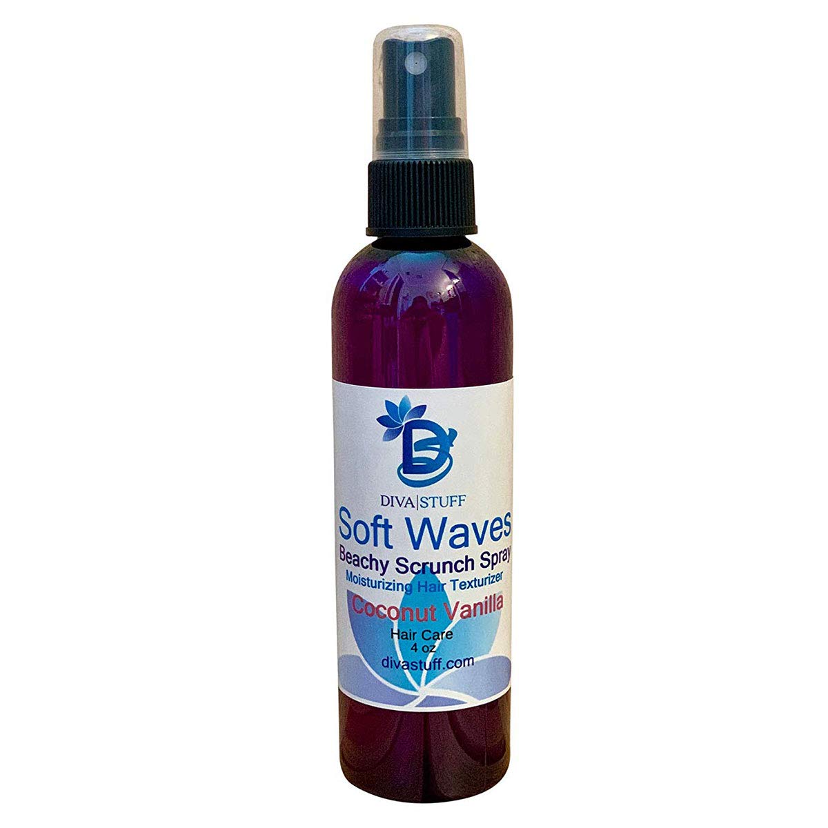 Diva Stuff Soft Waves Beachy Scrunch Spray, Moisturizing Hair Texturizer, Coconut Vanilla
