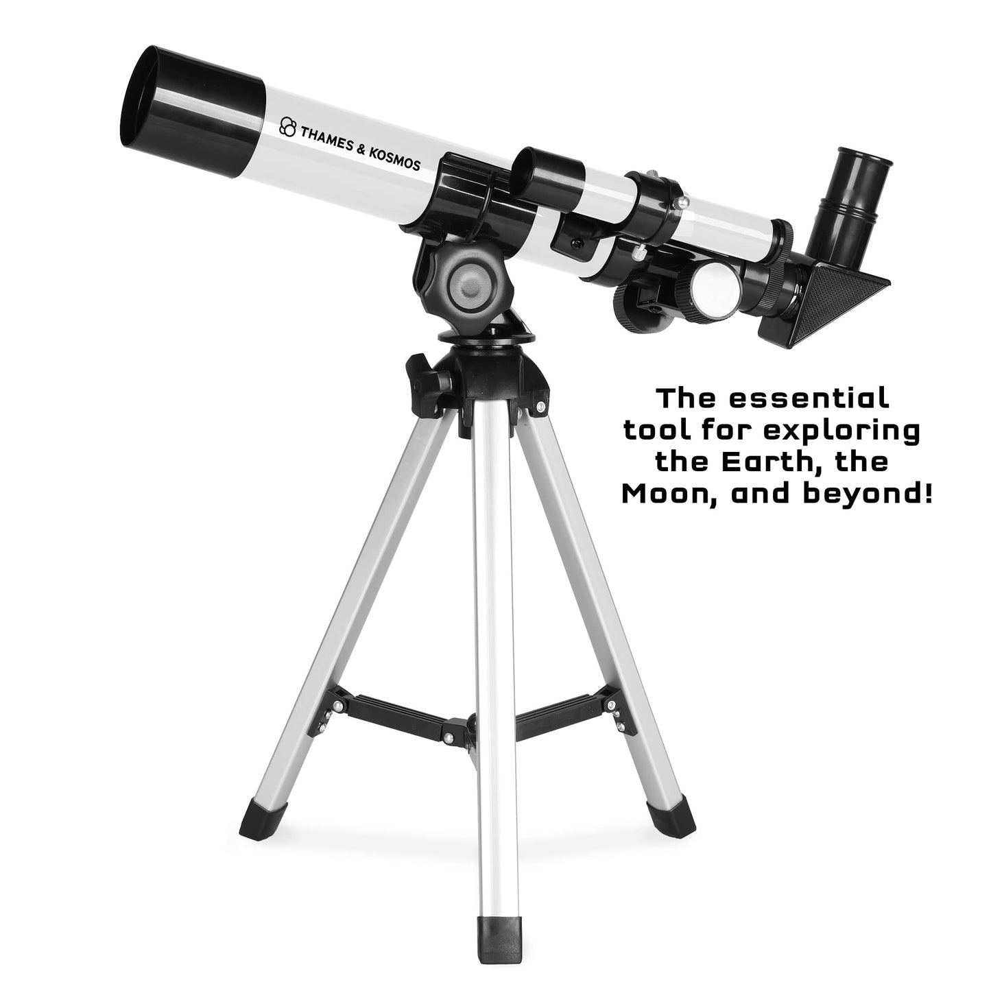 Thames & Kosmos Telescope – Kids Refractor with 100x Magnification & Built-In Compass, STEM Science Tool for Astronomical & Terrestrial Viewing