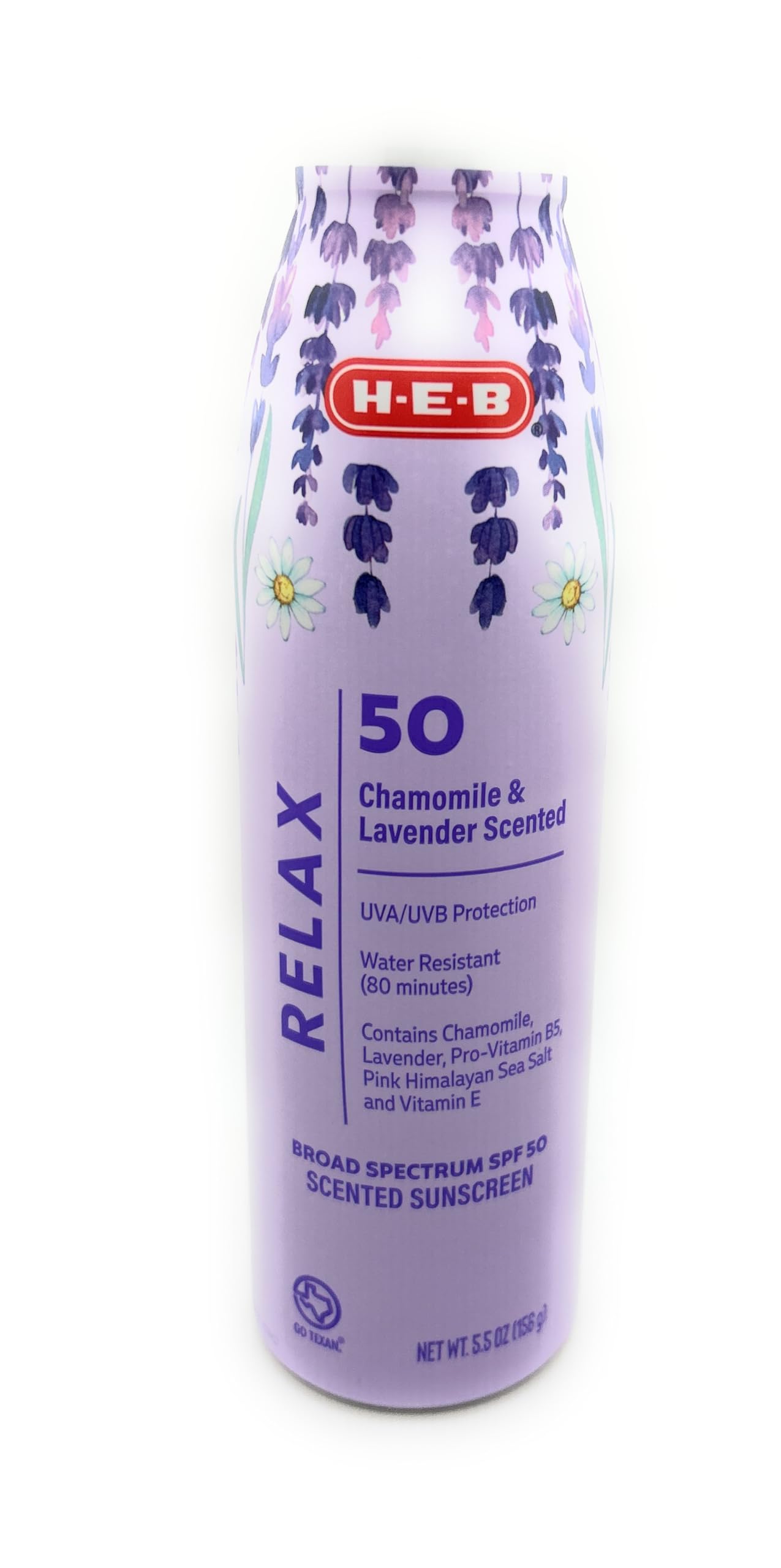 H-E-B Chamomile & Lavender Scented Sunscreen Spray - SPF 50-5.5oz - 1 bottle