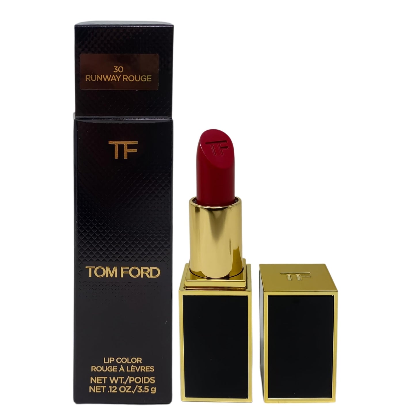 Tom Ford Lip Color Lipstick - 30 Runway Rouge (Bright blue toned red) .12 oz / 3.5 g