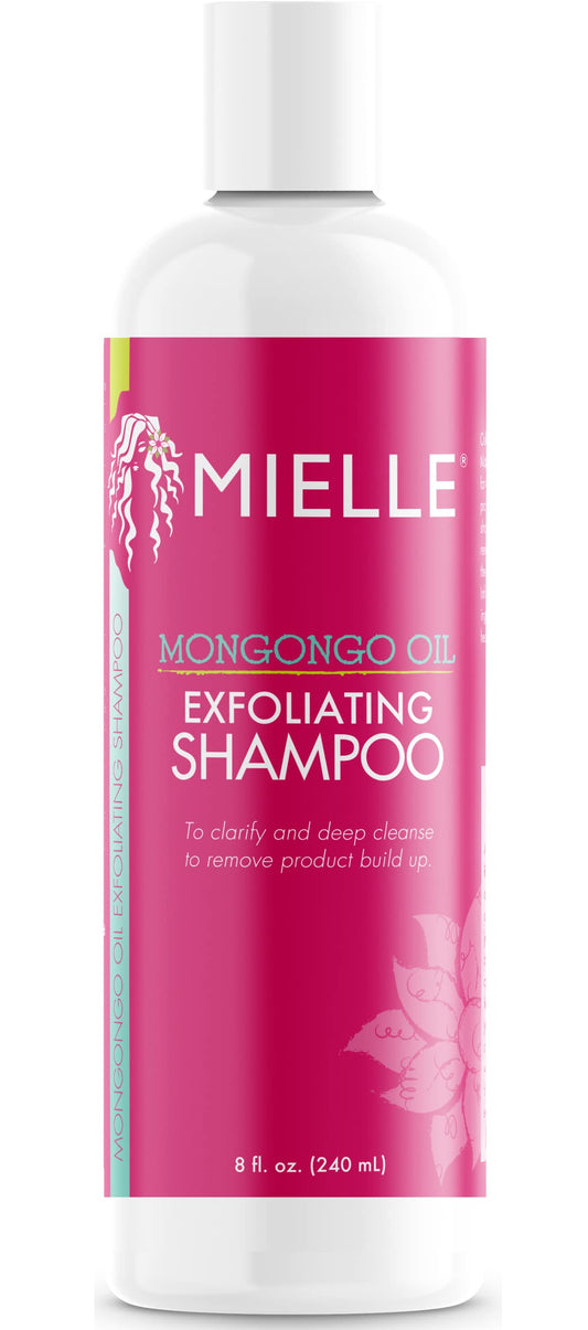 Mielle Organics Mongongo Oil Exfoliating Hair Shampoo - Sulfate-Free Shampoo & Scalp Exfoliator to Remove Dirt, Oil & Product Build-Up - Maintains