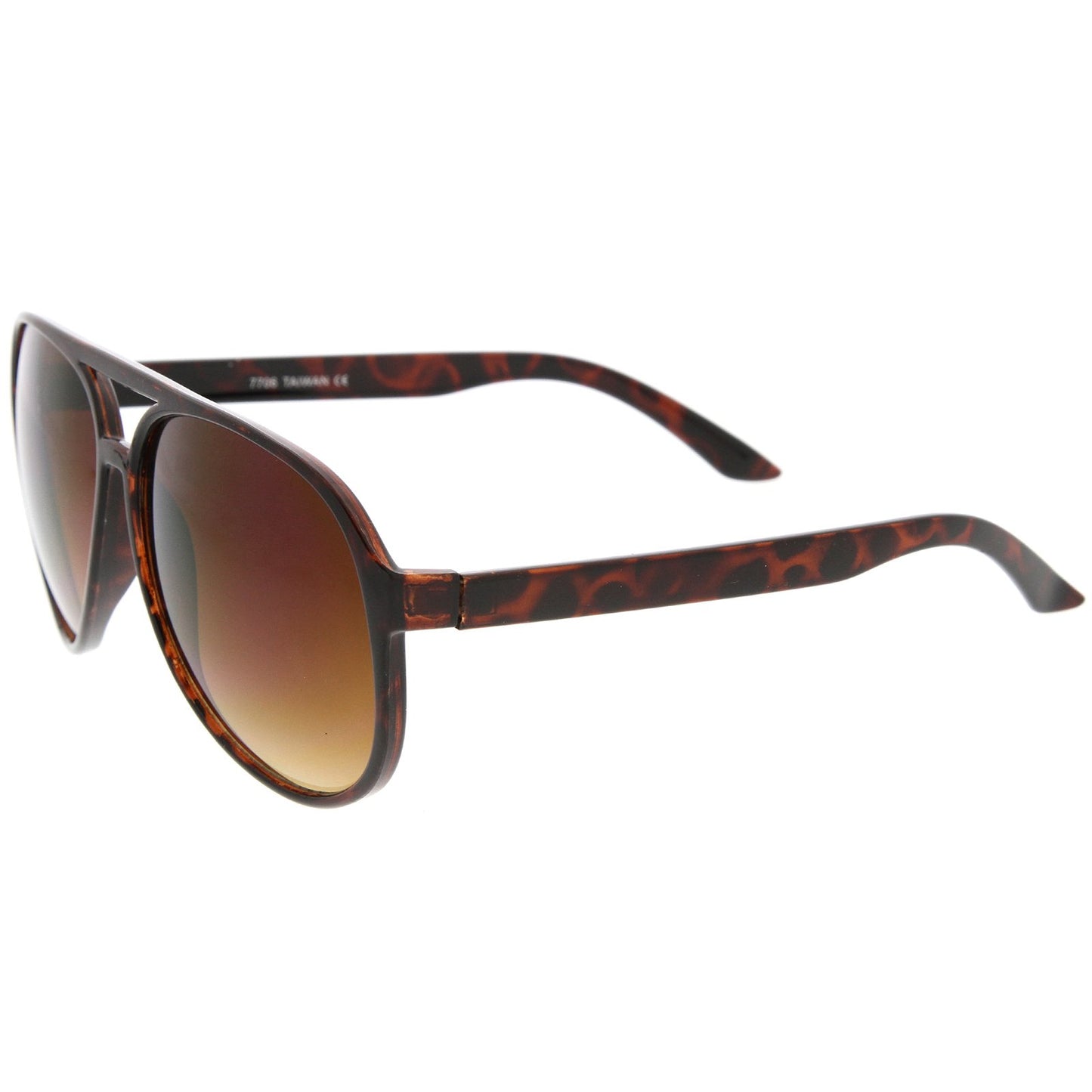 zeroUV Retro Large Blue Blocking Lens Aviator Sunglasses 60mm (Tortoise/Amber)