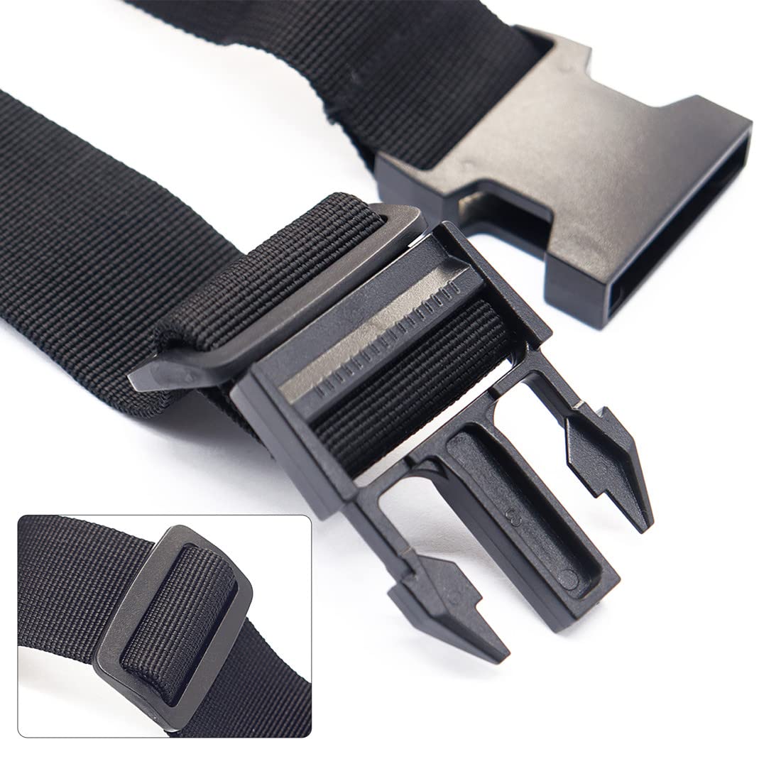TSA Approved Luggage Straps – 2 Pack Adjustable Travel Belts to Connect 2-3 Suitcases, Add Bag Strap for Carry-On – Black