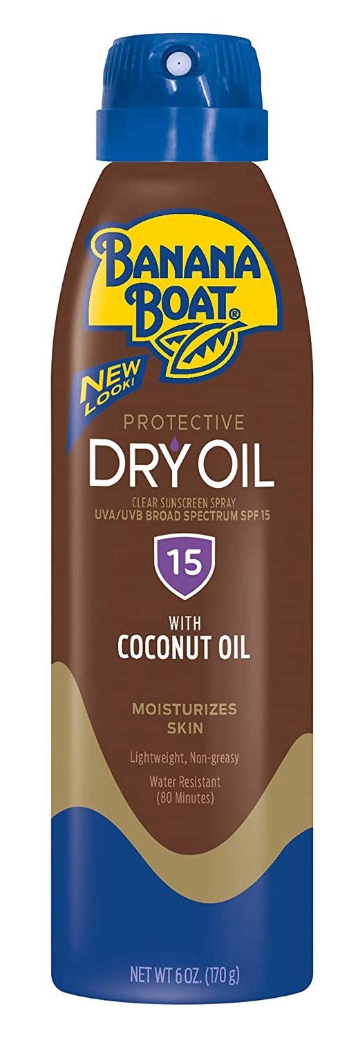 Banana Boat SPF#15 Dry Oil with Coconut Oil Spray 6 Ounce