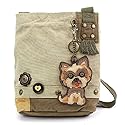 CHALA Womens Canvas Patch Crossbody Handbag Yorkie - Sand