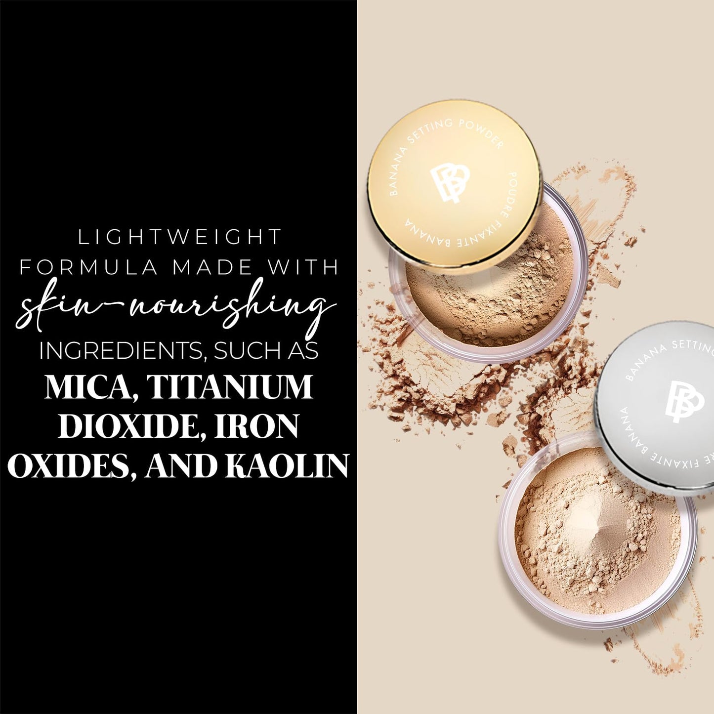 Bellapierre XL Banana Setting Powder - Color-Correcting Brightening Powder, Matte Finishing Tint, Translucent Under-Eye Baking Makeup, Lightweight