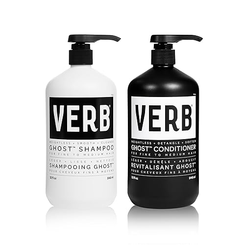 VERB Ghost Shampoo & Conditioner Duo Set, 32 fl oz, Infused with Moringa Oil -Cleanses + Moisturizes Fine and Weighed Down Hair - Vegan, No Parabens