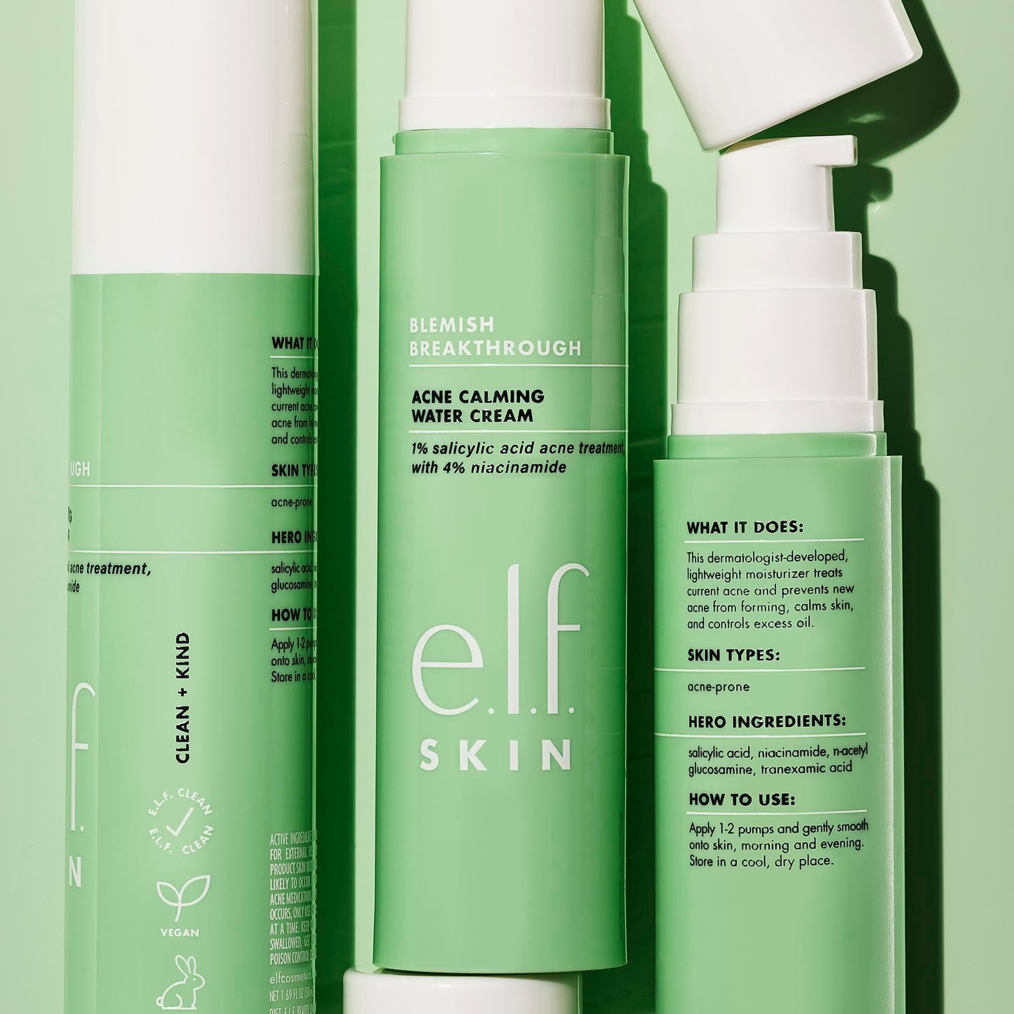 e.l.f. SKIN Blemish Breakthrough Calming Water Cream, Lightweight Blemish-Fighting Face Moisturiser, Prevents New Blemishes & Calms Skin