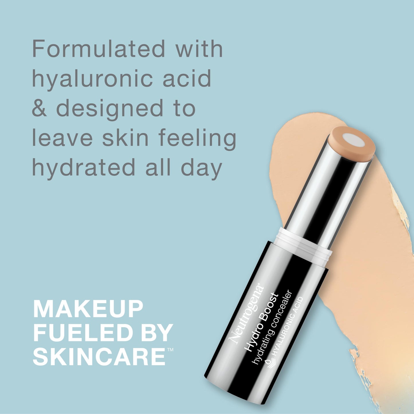 Neutrogena Hydro Boost Hydrating Concealer Stick for Dry Skin, Oil-Free, Lightweight, Non-Greasy and Non-Comedogenic Cover-Up Makeup with Hyaluronic
