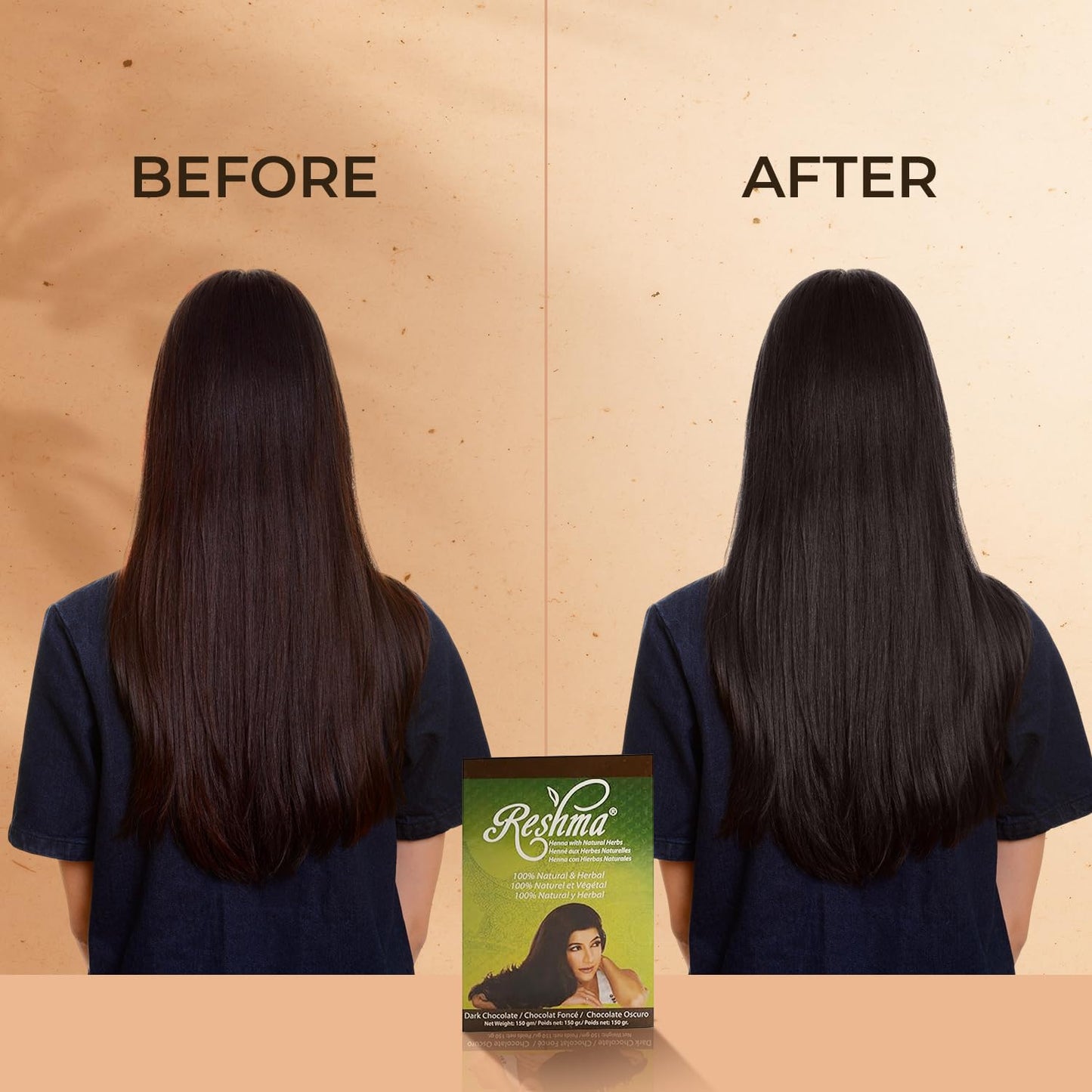 Reshma Beauty Ayurvedic Henna Hair Color Blend - Henna & Indigo with Herbal Extracts - Natural Deep Brown/Dark Chocolate Hair Color for Gray Blending