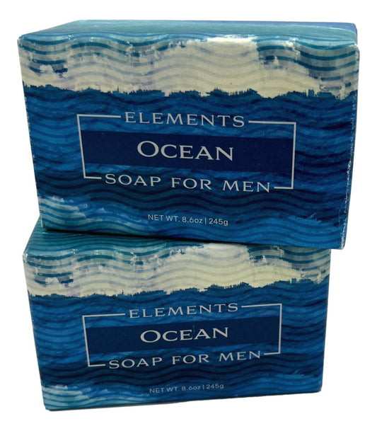 Greenwich Bay Trading Co. Elements Ocean Soap for Men, 8.6 oz Bars, Set of 2