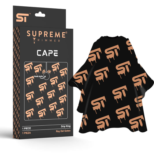 Supreme Trimmer Premium Barber Cape | Professional Hair Stylist Waterproof, Hook Closure Cape; Salon, Barber, or Home Use | Drip King
