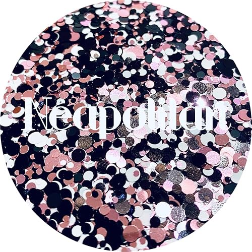 Pink Black White Dots Polyester Glitter | Craft Glitter | Glitter for Arts & Crafts | Tumblers | Cosmetics | Nails | Epoxy Resin Art | Slime | DIY |