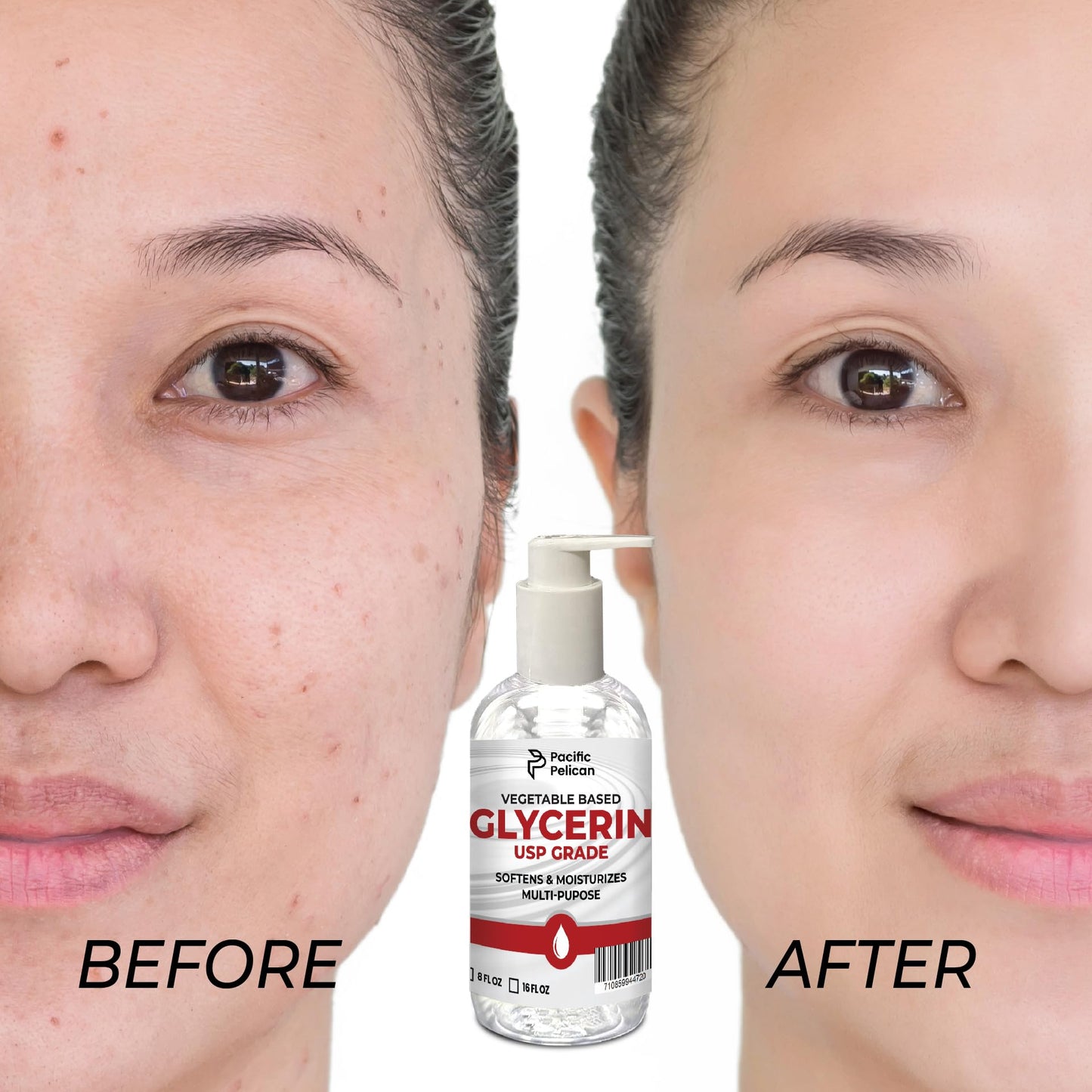 Pacific Pelican Vegetable-Based Glycerin | USP Grade | Softens & Moisturizes | Multi-Purpose (8 fl oz)