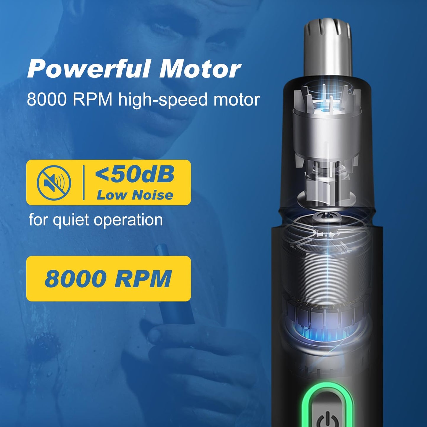 Winsea Precision Nose Hair Trimmer - 360° Safe & Efficient Electric Trimming, USB Rechargeable, Waterproof, for Nose, Ear, Eyebrows, and Beard Beauty and Personal Care Winsea