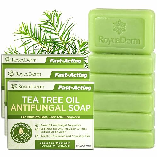 Roycederm Antifungal Bar Soap - Tea tree Oil Soap - Athlete’s Foot Treatment for Jock Itch & Ringworm - Medicated Antifungal Soap with Clotrimazole 1% Beauty & Personal Care Roycederm