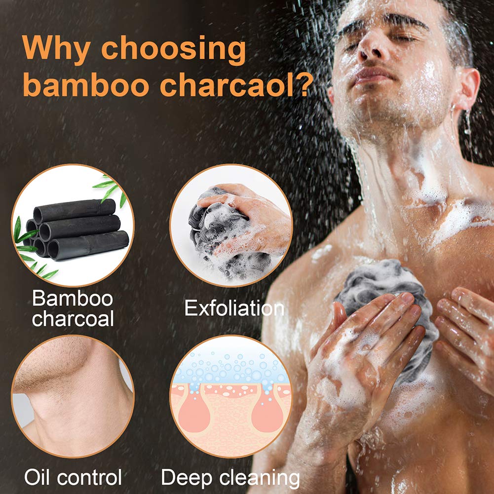 Loofah Bath Sponge, Novosun Soft Shower Sponge Set Extra Large Mesh Pouf Scrubber for Men and Women Exfoliate,Wash Sponge,Cleanse,Soothe Skin Pack