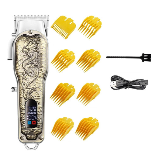 Razors Hair Clipper Cordless Professional LCD Display Shaver China Dragon Electric Trimmer for Men Haircut Machine Barbershop USB(Bronze) Beauty and Personal Care EWKYLSEM