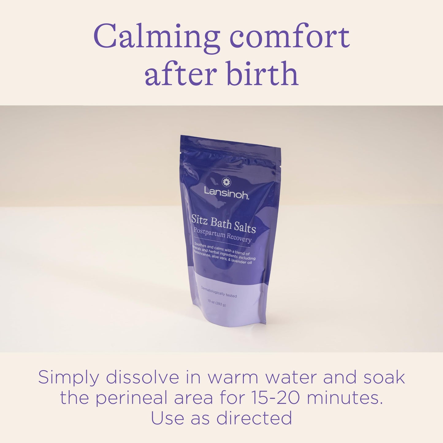 Lansinoh Sitz Bath Salts for Postpartum Care, Perineal Soak with Epsom Salt, Aloe Vera, Lavender & Frankincense Oil, 10 Ounces (Pack of 12) Beauty and Personal Care Lansinoh