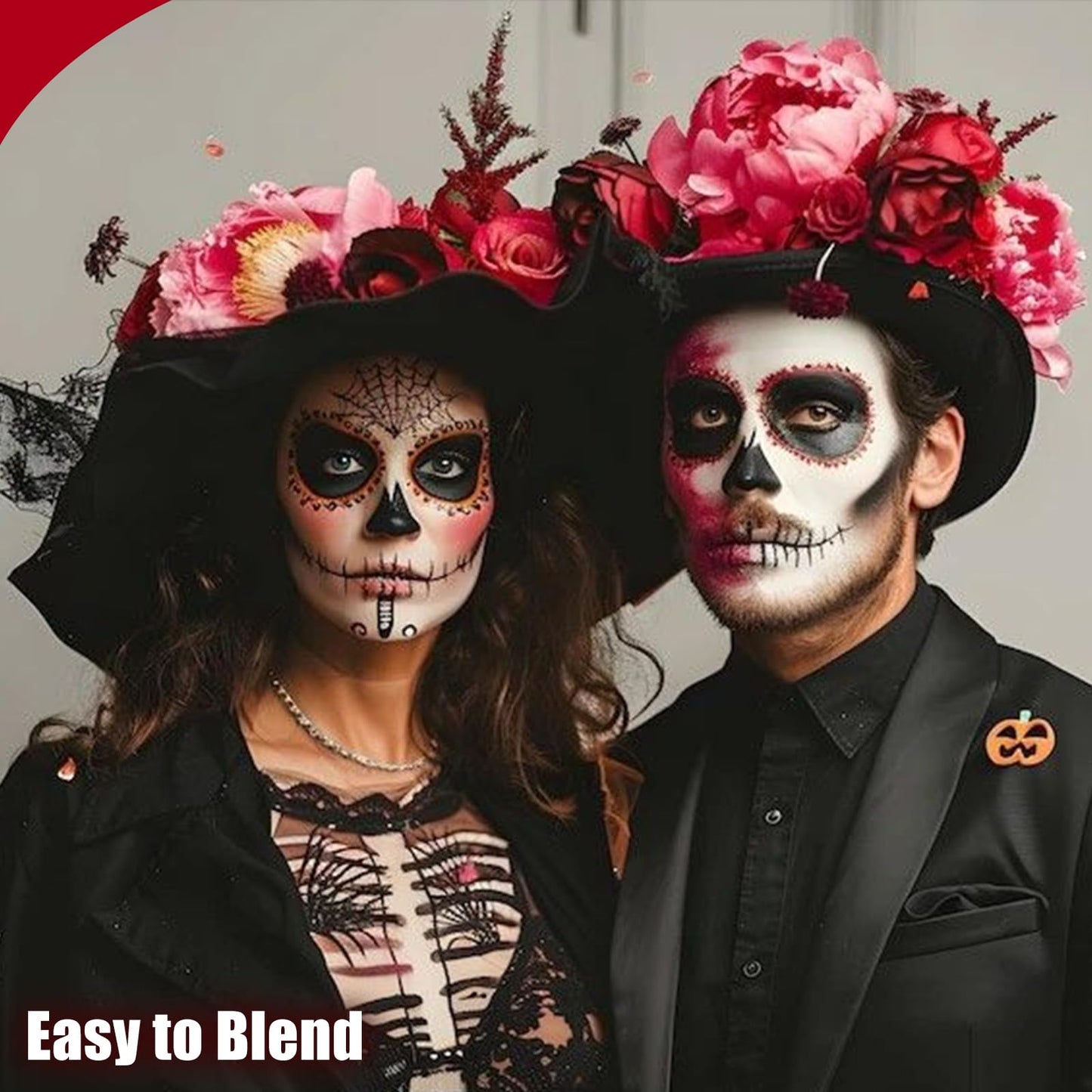 Clown Black White Red Face Body Paint, Clown Body Paint Washable, Joker Makeup Kit Professional, Perfect for Halloween, SFX Makeup, FX Cosplay
