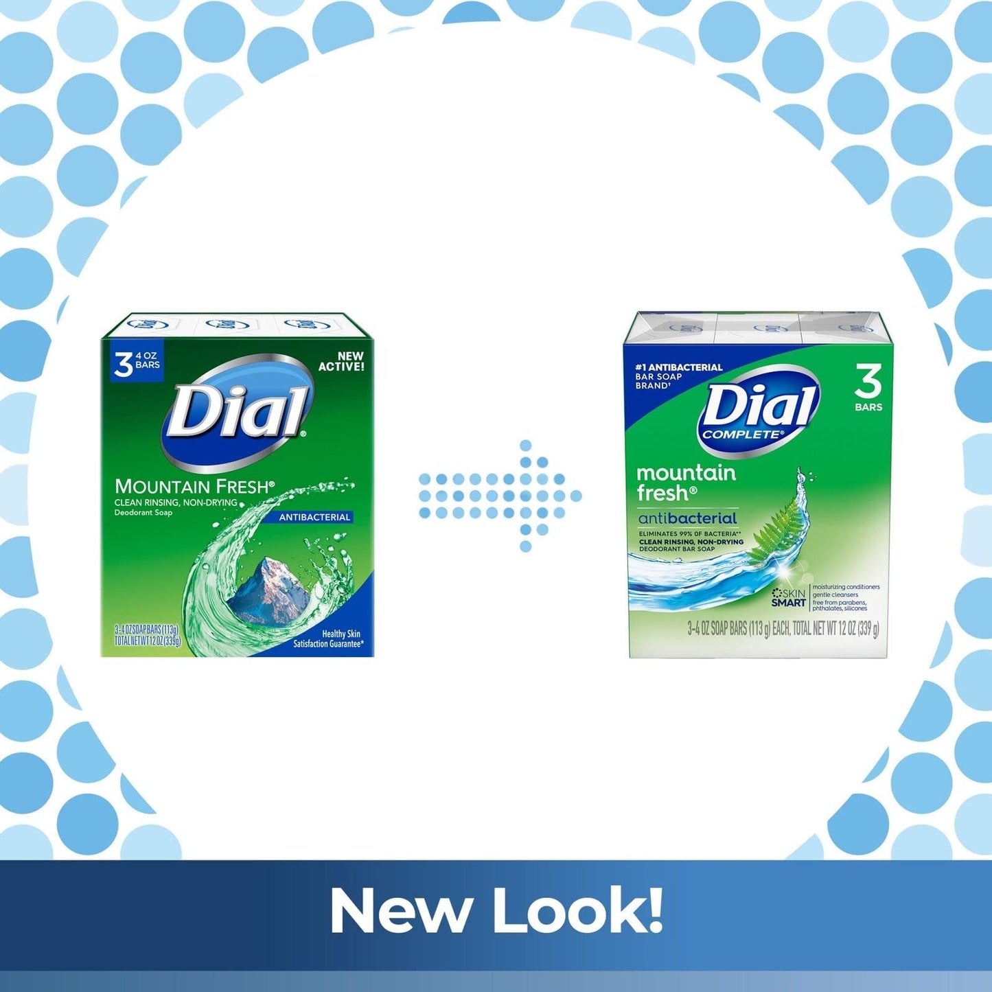 Dial Mountain Fresh Antibacterial Deodorant Bar Soap 3, 4 oz Soap Bars (Packs of 6)