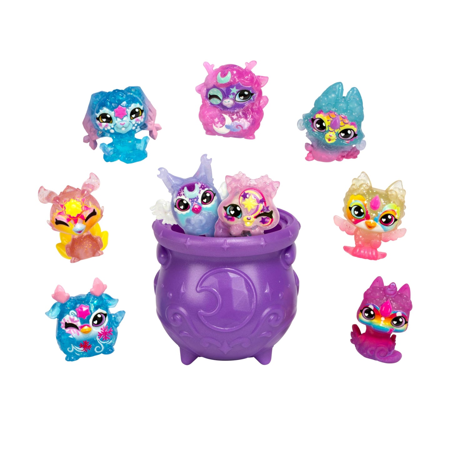 Magic Mixies Minis Magic Shimmerverse Series Collector's Pack, 9 Mini Mixies Included with Magical Fizz Cauldron Unboxing - 2 Hidden Minis