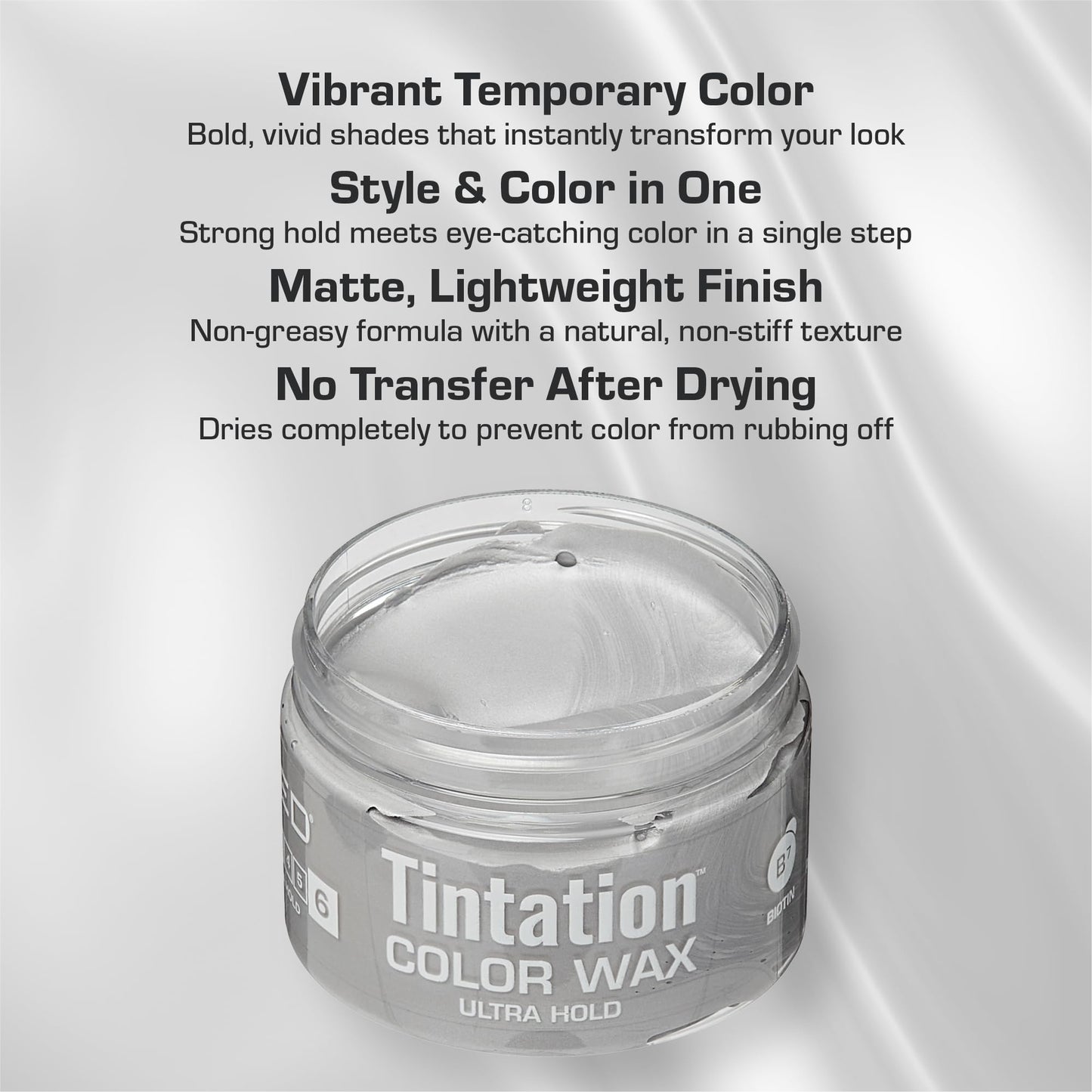 Red by Kiss Tintation Temporary Hair Color Wax - Vivid Instant Color, Ultra Hold, Water & Sweat Resistant, Curly Hair Safe, Non-Drying & Damage-Free
