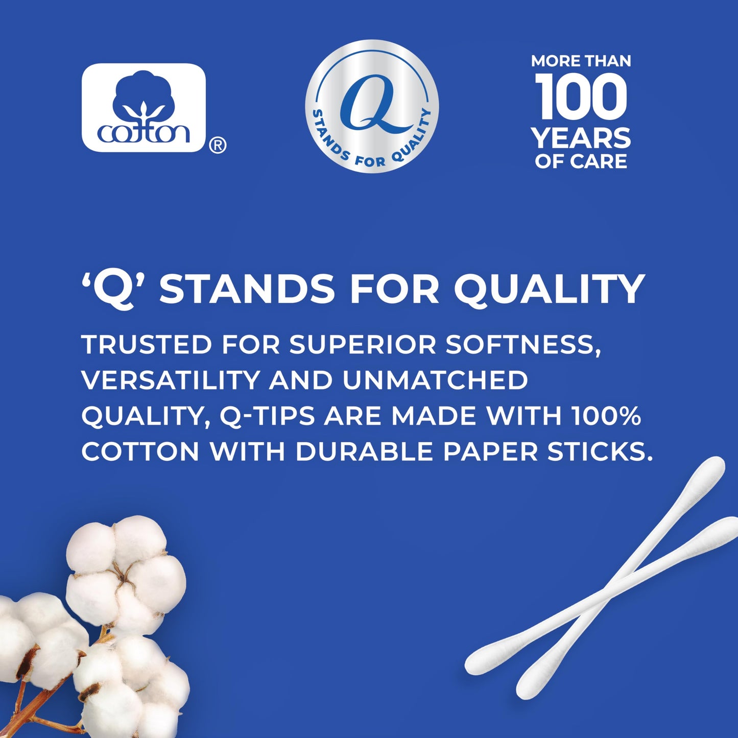Q-tips Cotton Swabs, Original, For Home, First Aid and Beauty, 100% Cotton, 500 Count Beauty and Personal Care Q-tips