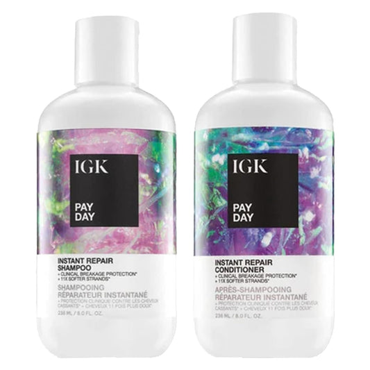 IGK PAY DAY Instant Repair Shampoo & Conditioner Set | Repairs Damage + Boosts Strength | Vegan + Cruelty-Free | 8 oz (Pack of 2) Beauty & Personal Care IGK