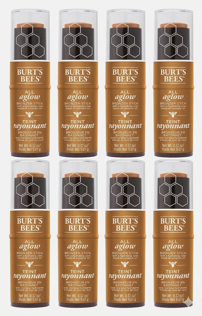 Burt's Bees 100% Natural All Aglow Bronzer Stick - Bronze Splash (1610) - .32oz (8 Pack)