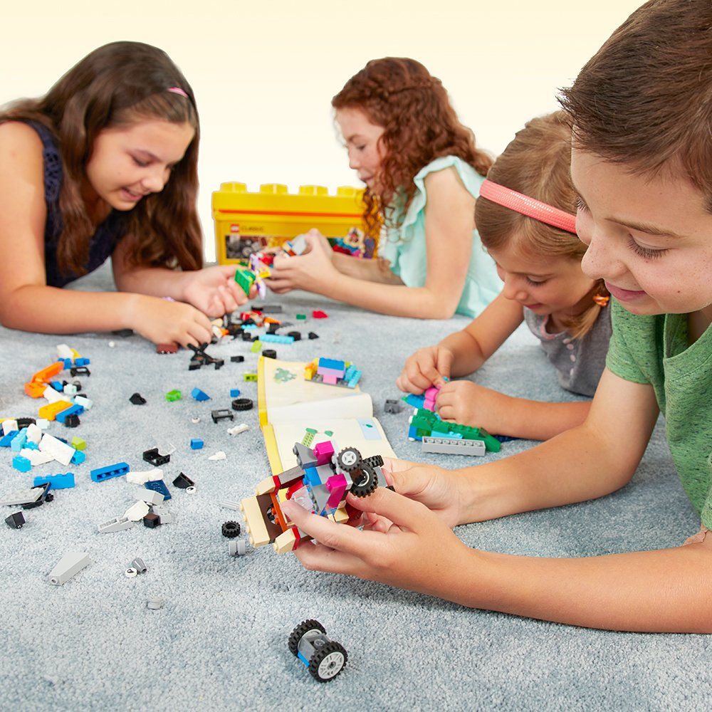 LEGO Classic Medium Creative Brick Box 10696, Building Toy Set with Storage, Train, Car & Tiger Figure, Fun Playset for Kids Ages 4-99