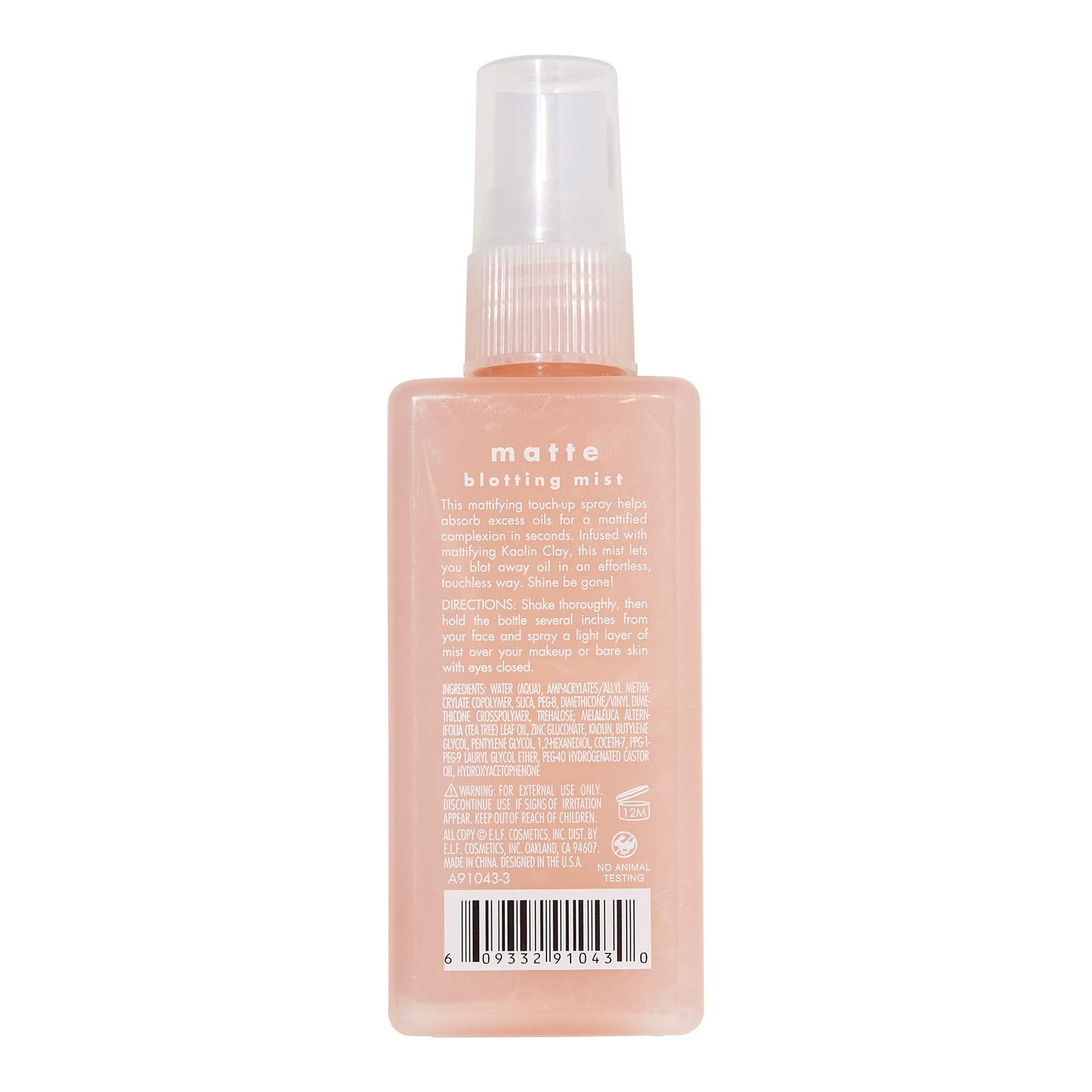 Elf+ Matte Blotting Mist Mattifying, Lightweight, Long Lasting Controls Shine, Absorbs Excess Oil Infused with Kaolin Clay, 3.8 Fl Oz