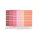 PADISHAHHOME Oversized Turkish Beach Towel 38’’x71’’ - Set of 6 | 100% Turkish Cotton Lightweight Sand Free Quick Dry Pool Towels | Extra Large Bath…