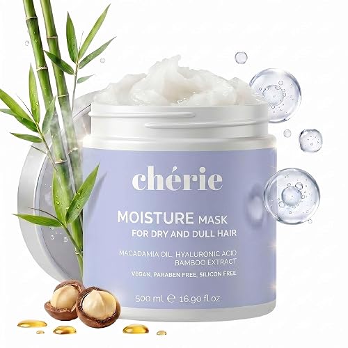 chérie Deep Conditioning Hair Mask with Macadamia Oil, Hyaluronic Acid & Bamboo Extract - Hydrating Hair Mask to Reduce Frizz & Breakage