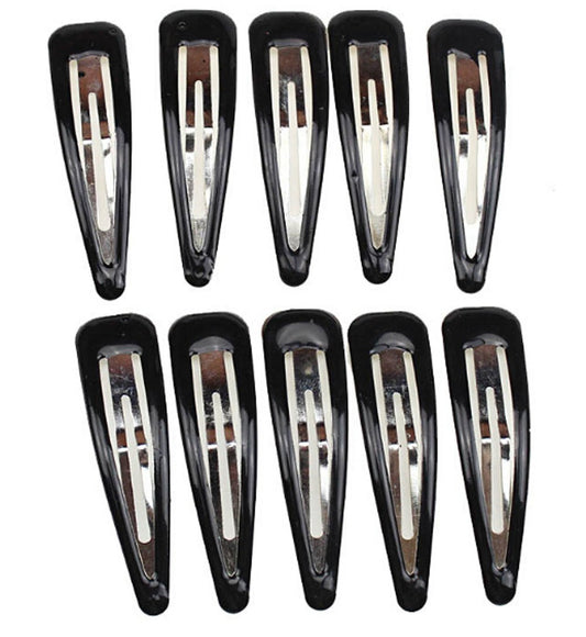 40Pcs Women Large Black BB Clip Scrub Side Clip Plastic Coated Metal Hair Clips About 6.7CM (2.6 '')