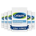 Cetaphil Gentle Cleansing Face and Body Bar, 4.5 oz Bar (Pack of 6), Nourishing Cleanser Bar For Dry, Sensitive Skin, Non-Comedogenic, (Packaging May