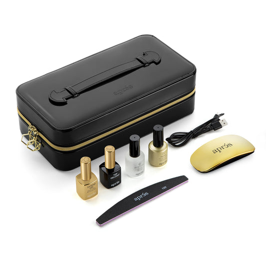 Apres Nail Gel-X Nail Extension Kit & Natural Round Short Box of Tips | Bundle Set | 500 Gel-X Tips | Premium Quality | 10 Sizes 0-9 | No Size 00