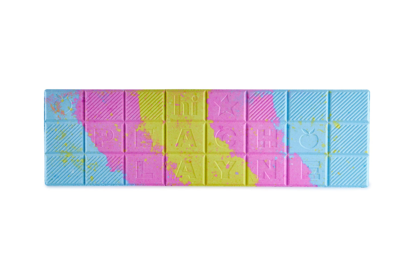 Hi Peach Layne World's Largest Bath Bomb Bar, 3.57 lb, Blue, Yellow, Pink
