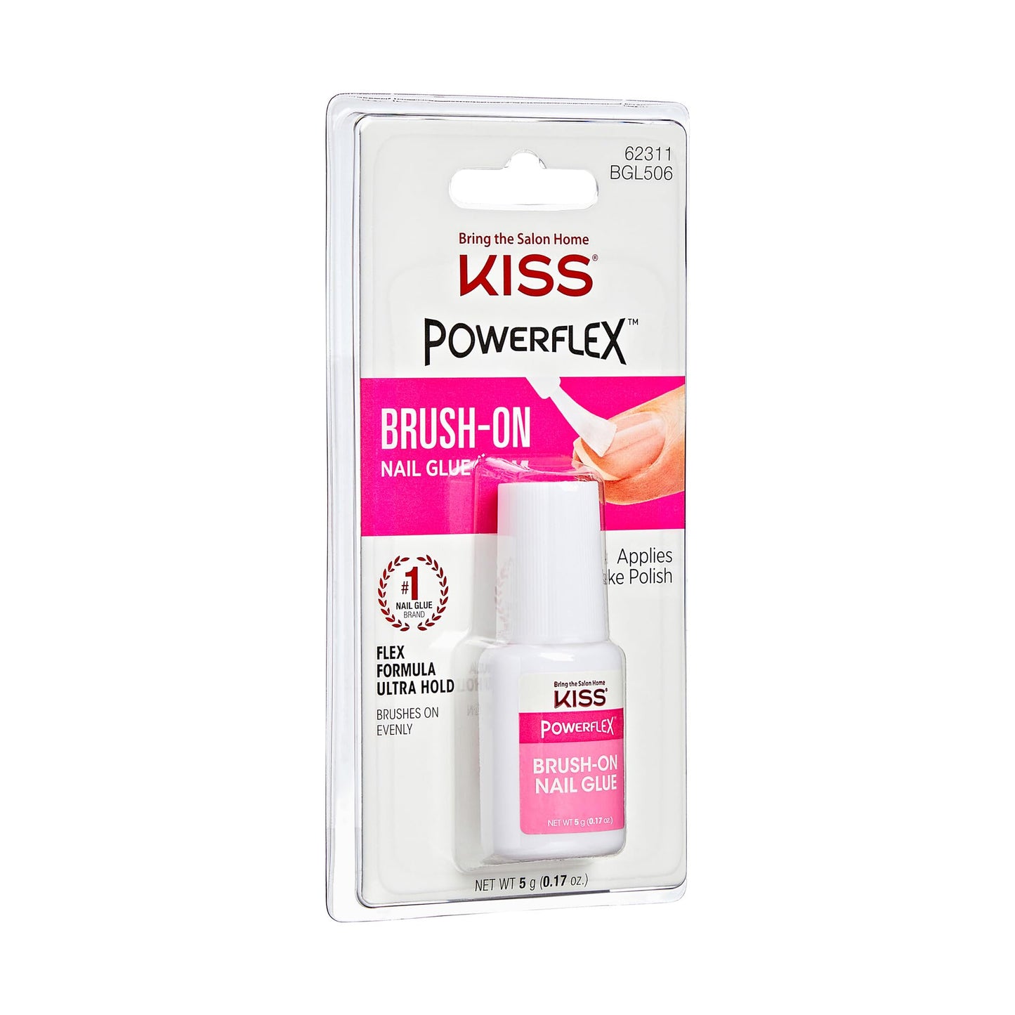 KISS Powerflex, Nail Glue for Press On Nails, Nail Bond, Includes 5g Brush-on Glue