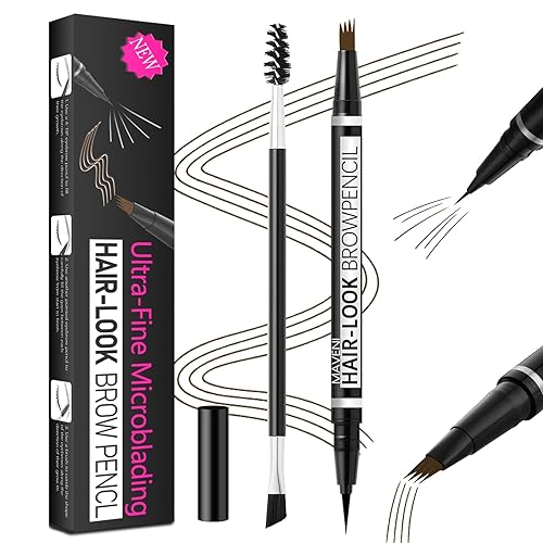 MAVENI 2-in-1 Eye Brow Pencils for Women,Waterproof Eyebrow Pen with 4 Tip Microblading Eyebrow Pencil and 0.01mm Ultra-Precise Eyeliner,Create…